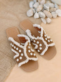 Handmade pearly slipper