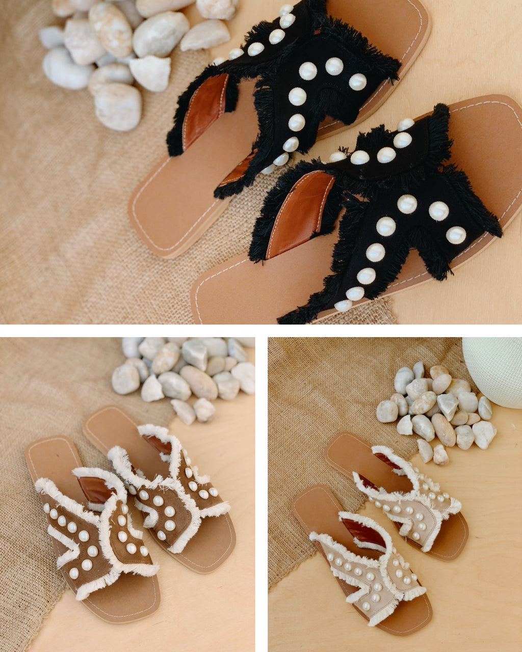 Handmade pearly slipper